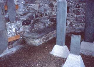 old photograph of grave slab