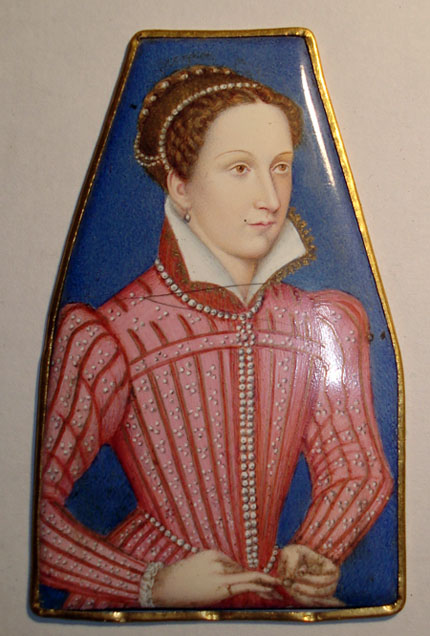 —Portrait of Mary Queen of Scots affixed to the Napier-Glen harp—