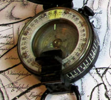 photograph of an old compass.